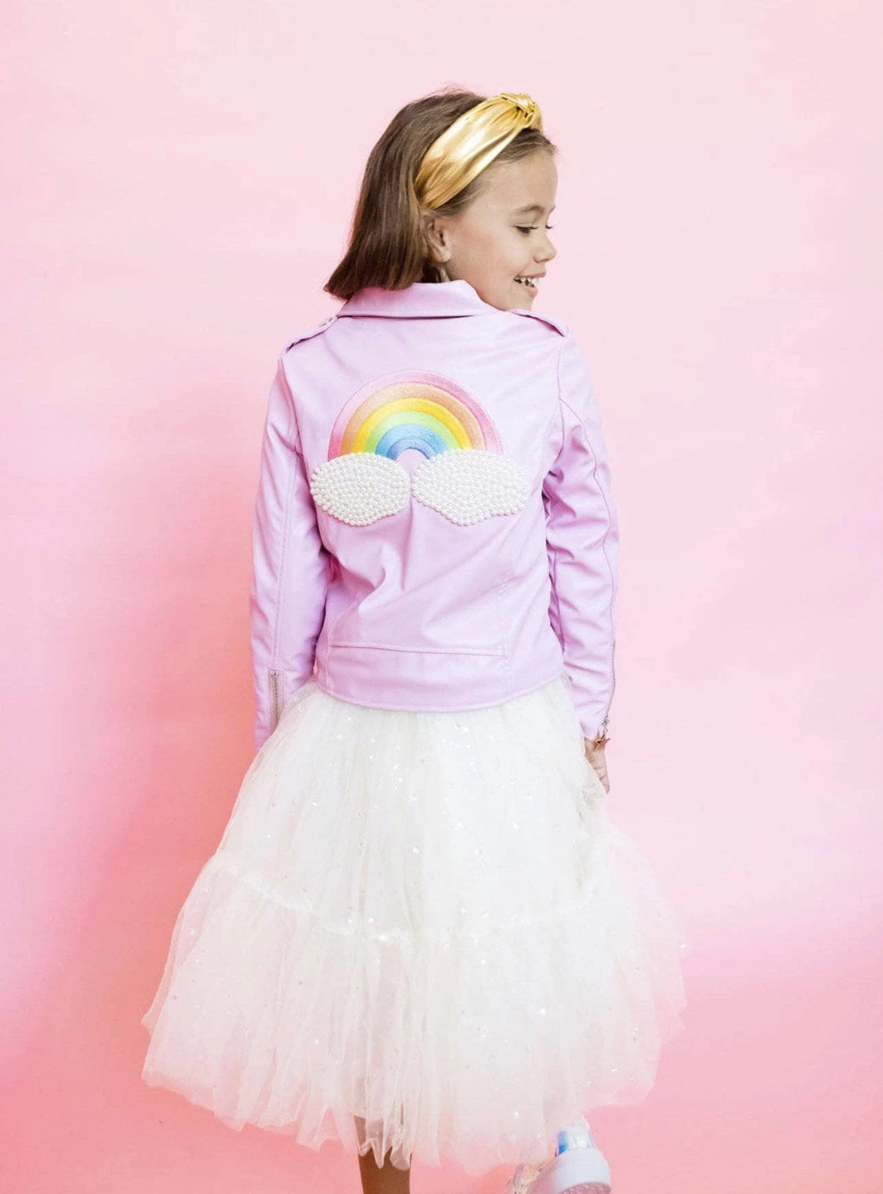 Pink Pearl Vegan Leather Jacket 2 Pink Pearl Vegan Leather Jacket - Image 2