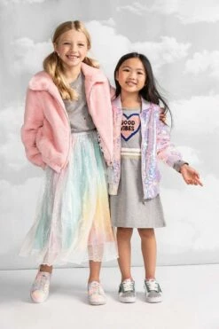 Rainbow Faux Fur Coat -Clothing Shop jackets bombers rainbow faux fur coat lola the boys 28335160918118