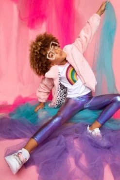 Rainbow Faux Fur Coat -Clothing Shop jackets bombers rainbow faux fur coat lola the boys 28335177302118