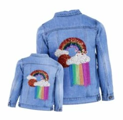 Rainbow Tassel Denim 6 Rainbow Tassel Denim -Clothing Shop jackets bombers rainbow tassel denim lola the boys 15482619101286