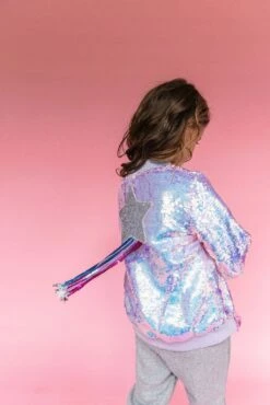 Shooting Star Sequin Bomber -Clothing Shop jackets bombers shooting star sequin bomber lola the boys 28707087253606