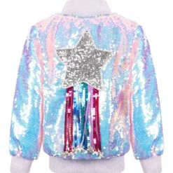 Shooting Star Sequin Bomber -Clothing Shop jackets bombers shooting star sequin bomber lola the boys 29618806456422