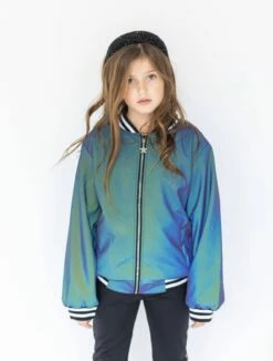 Women's Hologram Reflective Bomber -Clothing Shop jackets bombers women s hologram reflective bomber lola the boys 28311396122726