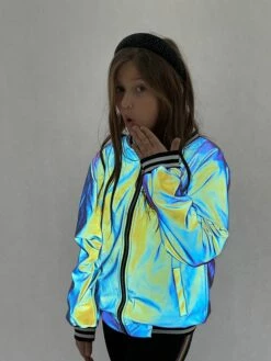 Women's Hologram Reflective Bomber -Clothing Shop jackets bombers women s hologram reflective bomber lola the boys 28311399366758
