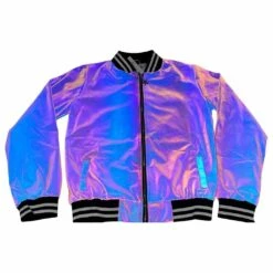 Women's Hologram Reflective Bomber -Clothing Shop jackets bombers women s hologram reflective bomber lola the boys 28311403397222
