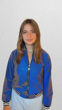 Women's Hologram Reflective Bomber -Clothing Shop jackets bombers women s hologram reflective bomber lola the boys 28325596299366