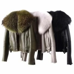 Women's Leather Sheerling With Faux Fur (Pre Order) -Clothing Shop jackets bombers women s leather sheerling with fox fur preorder lola the boys 12529488789552
