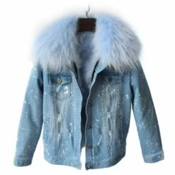 Women’s Ombre Fur Denim Jacket 26 Women’s Ombre Fur Denim Jacket -Clothing Shop jackets bombers women s navy ombre fur denim jacket lola the boys 28794633814118