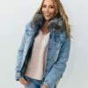 Women’s Ombre Fur Denim Jacket