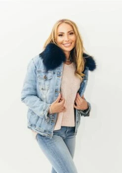 Women’s Ombre Fur Denim Jacket 16 Women’s Ombre Fur Denim Jacket -Clothing Shop jackets bombers women s navy ombre fur denim jacket lola the boys 29498672087142