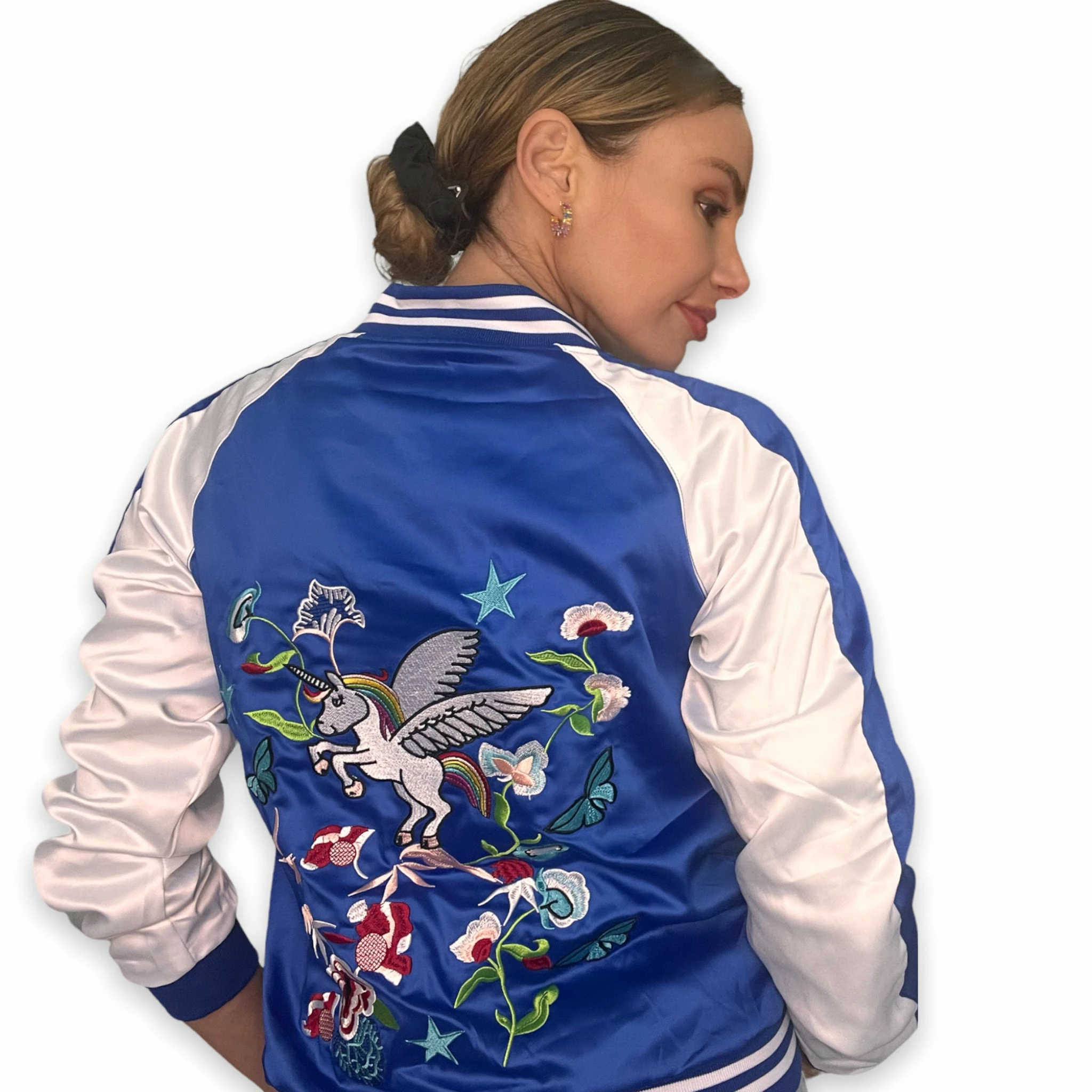 Women's Unicorn Satin Bomber 2 Women's Unicorn Satin Bomber - Image 2