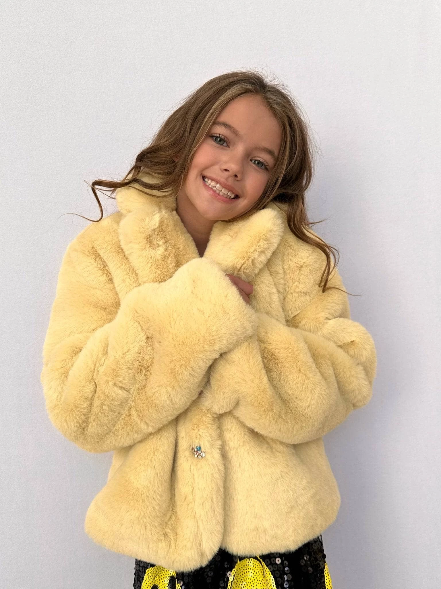Little Miss Sunshine Faux Fur Jacket 3 Little Miss Sunshine Faux Fur Jacket - Image 3
