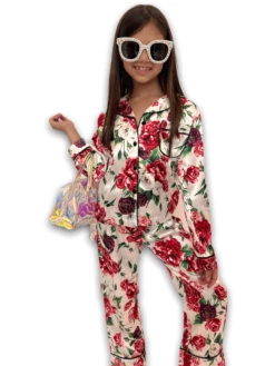 Women’s Rose Garden Silk Lounge Set -Clothing Shop loungewear wonen s rose garden silk lounge set lola the boys 29500739223654