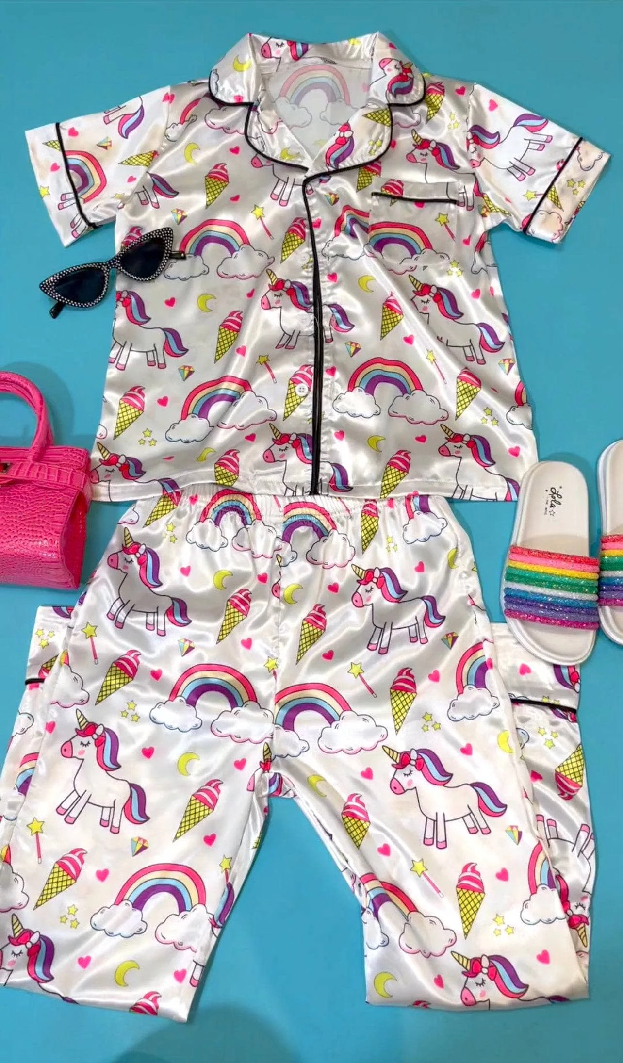 Magical Unicorn Ice Cream Silk Set With Pants 4 Magical Unicorn Ice Cream Silk Set With Pants - Image 4