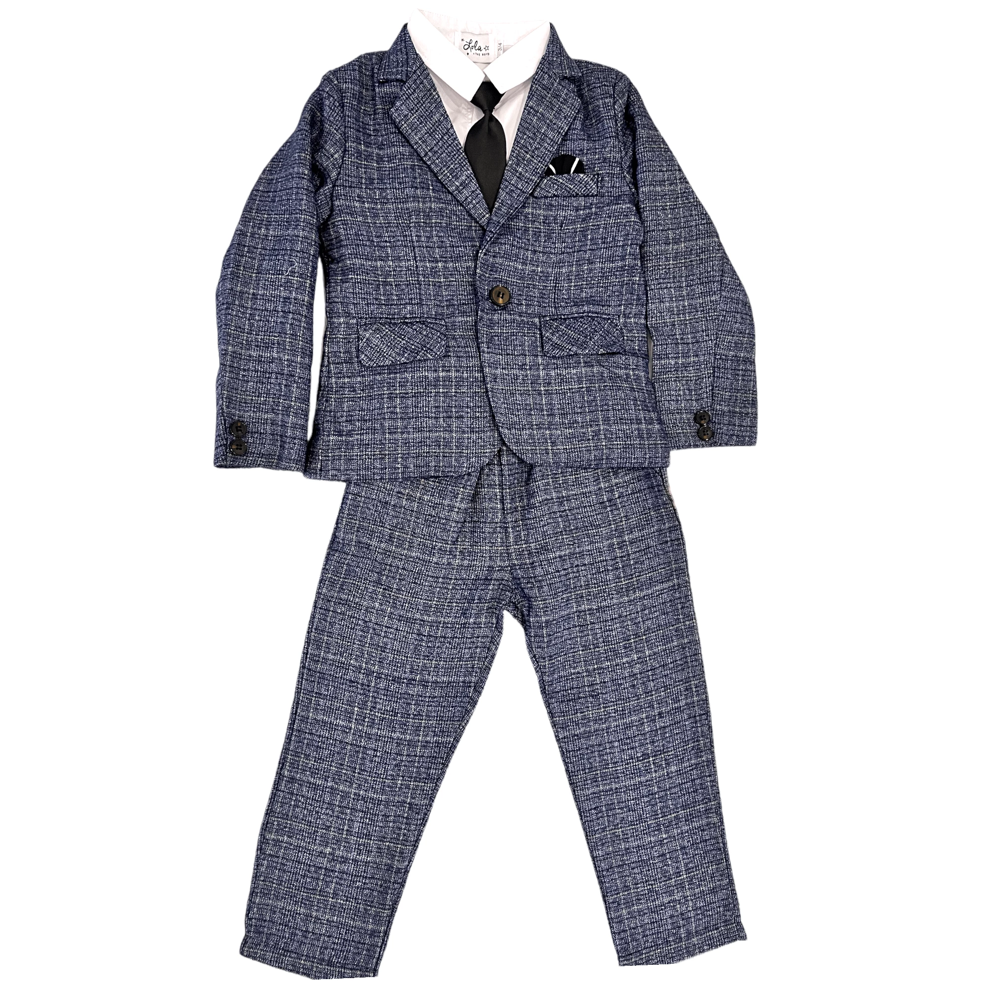 Navy Plaid Three-Piece Suit 3 Navy Plaid Three-Piece Suit - Image 3