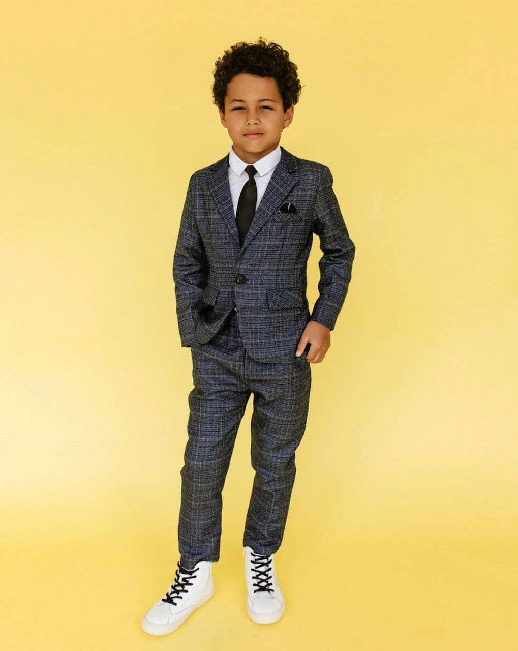 Navy Plaid Three-Piece Suit 2 Navy Plaid Three-Piece Suit - Image 2