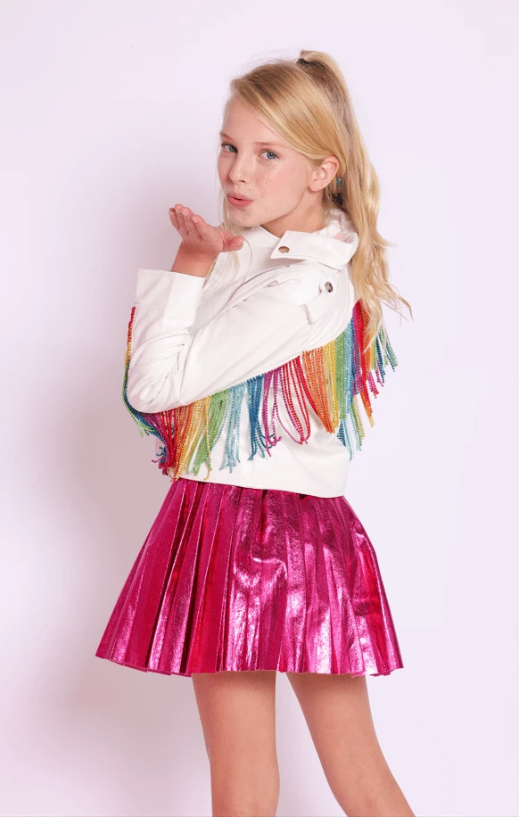 Crystal Rainbow Rain Leather Jacket 2 Crystal Rainbow Rain Leather Jacket - Image 2