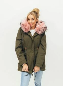 Women's Muted Green Faux Fur Parka -Clothing Shop parkas furs women s muted green faux fur parka lola the boys 29499066417254