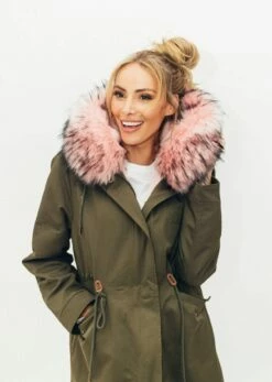 Women's Muted Green Faux Fur Parka -Clothing Shop parkas furs women s muted green faux fur parka lola the boys 29499066482790