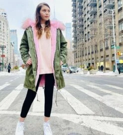 Women's Muted Green Faux Fur Parka -Clothing Shop parkas furs women s muted green faux fur parka pre order lola the boys 28314226917478