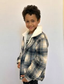 Plush Plaid Space Jacket -Clothing Shop plush plaid space jacket lola the boys 29238703980646