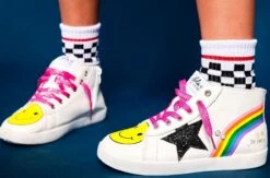 Rainbow Smiley Hi Top Sneaker 8 Rainbow Smiley Hi Top Sneaker -Clothing Shop rainbow smiley hi top sneaker lola the boys 29205067956326