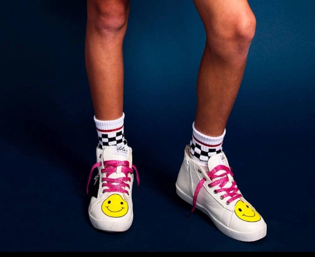 Rainbow Smiley Hi Top Sneaker 2 Rainbow Smiley Hi Top Sneaker - Image 2