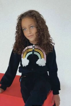 Rainbow Beaded Velvet Track Set -Clothing Shop set rainbow beaded velvet track set lola the boys 28483791585382