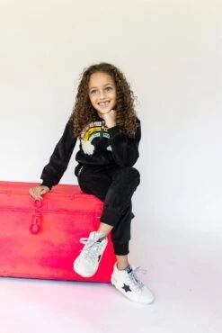 Rainbow Beaded Velvet Track Set -Clothing Shop set rainbow beaded velvet track set lola the boys 28492093161574