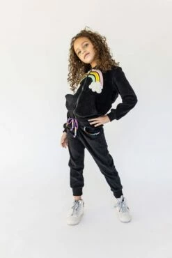 Rainbow Beaded Velvet Track Set -Clothing Shop set rainbow beaded velvet track set lola the boys 28492093358182