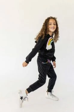 Rainbow Beaded Velvet Track Set -Clothing Shop set rainbow beaded velvet track set lola the boys 28492094406758