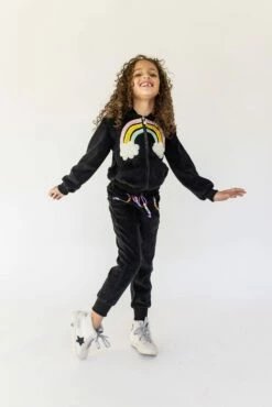 Rainbow Beaded Velvet Track Set -Clothing Shop set rainbow beaded velvet track set lola the boys 28492094472294