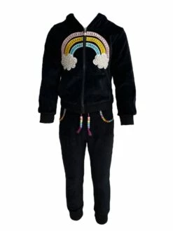 Rainbow Beaded Velvet Track Set -Clothing Shop set rainbow beaded velvet track set lola the boys 29538578464870