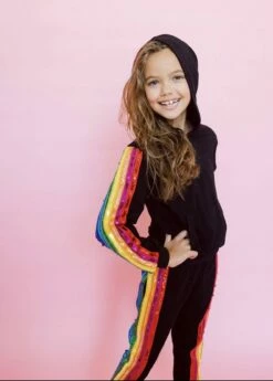 Women's Sequin Rainbow Hoodie Track Set -Clothing Shop set women s sequin rainbow hoodie track set lola the boys 29100545245286