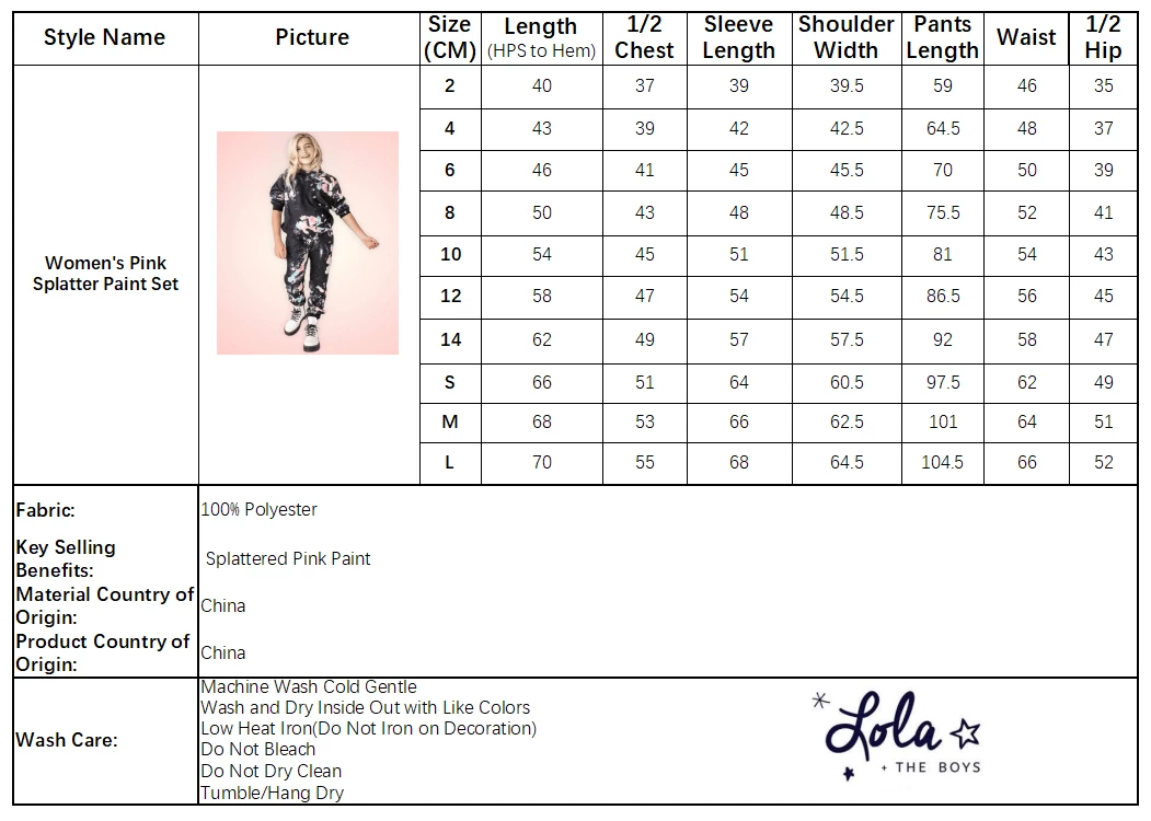 Women's Pink Splatter Paint Set 7 Women's Pink Splatter Paint Set - Image 7