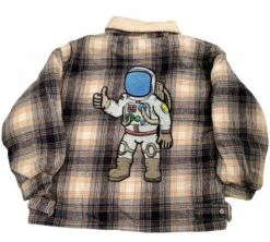 Plush Plaid Space Jacket -Clothing Shop shearling plaid space jacket lola the boys 28946710036582