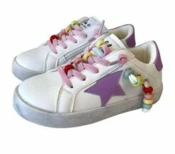Star Girl Rainbow Beaded Sneaker -Clothing Shop shoes star girl rainbow beaded sneaker lola the boys 28655219015782