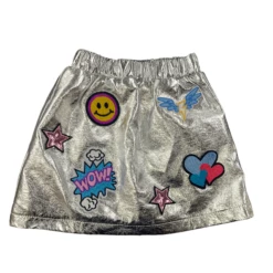 Silver Patch Mini Skirt -Clothing Shop silver patch mini skirt lola the boys 29198302838886