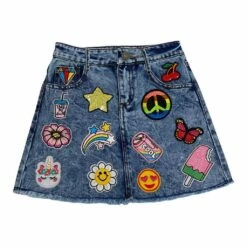 All About The Patch Denim Skirt -Clothing Shop skirts all about the patch denim skirt lola the boys 15483866153062
