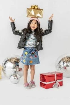 All About The Patch Denim Skirt -Clothing Shop skirts all about the patch denim skirt lola the boys 15826550784102