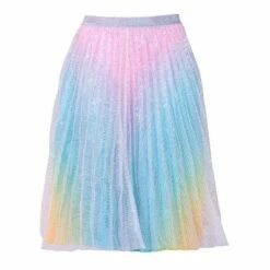 Women's Sparkly Rainbow Midi Skirt -Clothing Shop skirts womens sparkly rainbow midi skirt lola the boys 29500382183526