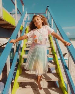 Women's Sparkly Rainbow Midi Skirt -Clothing Shop skirts womens sparkly rainbow midi skirt lola the boys 29500382216294