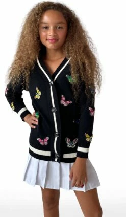 Butterfly Patch Cardigan 9 Butterfly Patch Cardigan -Clothing Shop sweaters sweatshirts butterfly patch cardigan lola the boys 29688428036198