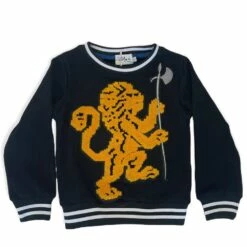 Lion's Crest Navy Crewneck -Clothing Shop sweaters sweatshirts lions crest navy crewneck lola the boys 28474447593574