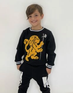 Lion's Crest Navy Crewneck -Clothing Shop sweaters sweatshirts lions crest navy crewneck lola the boys 28485042143334