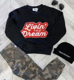 Livin The Dream Sweatshirt -Clothing Shop sweaters sweatshirts livin the dream sweatshirt lola the boys 28302549287014