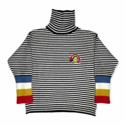 Rainbow Striped Turtleneck -Clothing Shop sweaters sweatshirts rainbow striped turtleneck lola the boys 28575610142822