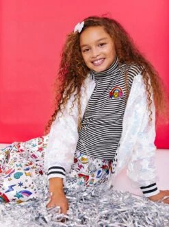 Rainbow Striped Turtleneck