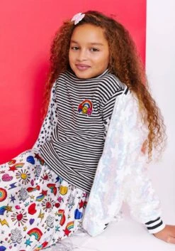 Rainbow Striped Turtleneck -Clothing Shop sweaters sweatshirts rainbow striped turtleneck lola the boys 29349084168294