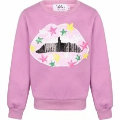 Star Lips Sweatshirt -Clothing Shop sweaters sweatshirts star lips sweatshirt lola the boys 29618982191206